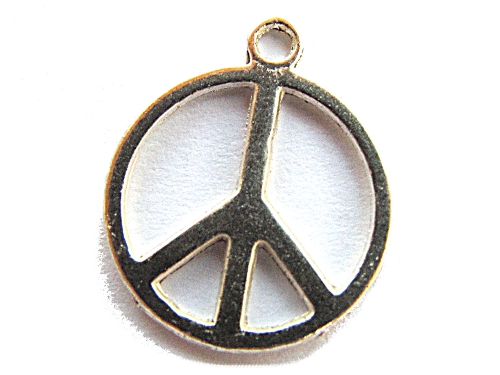 Anhnger Peace, Peacezeichen, silberfarben, ca. 21x18mm